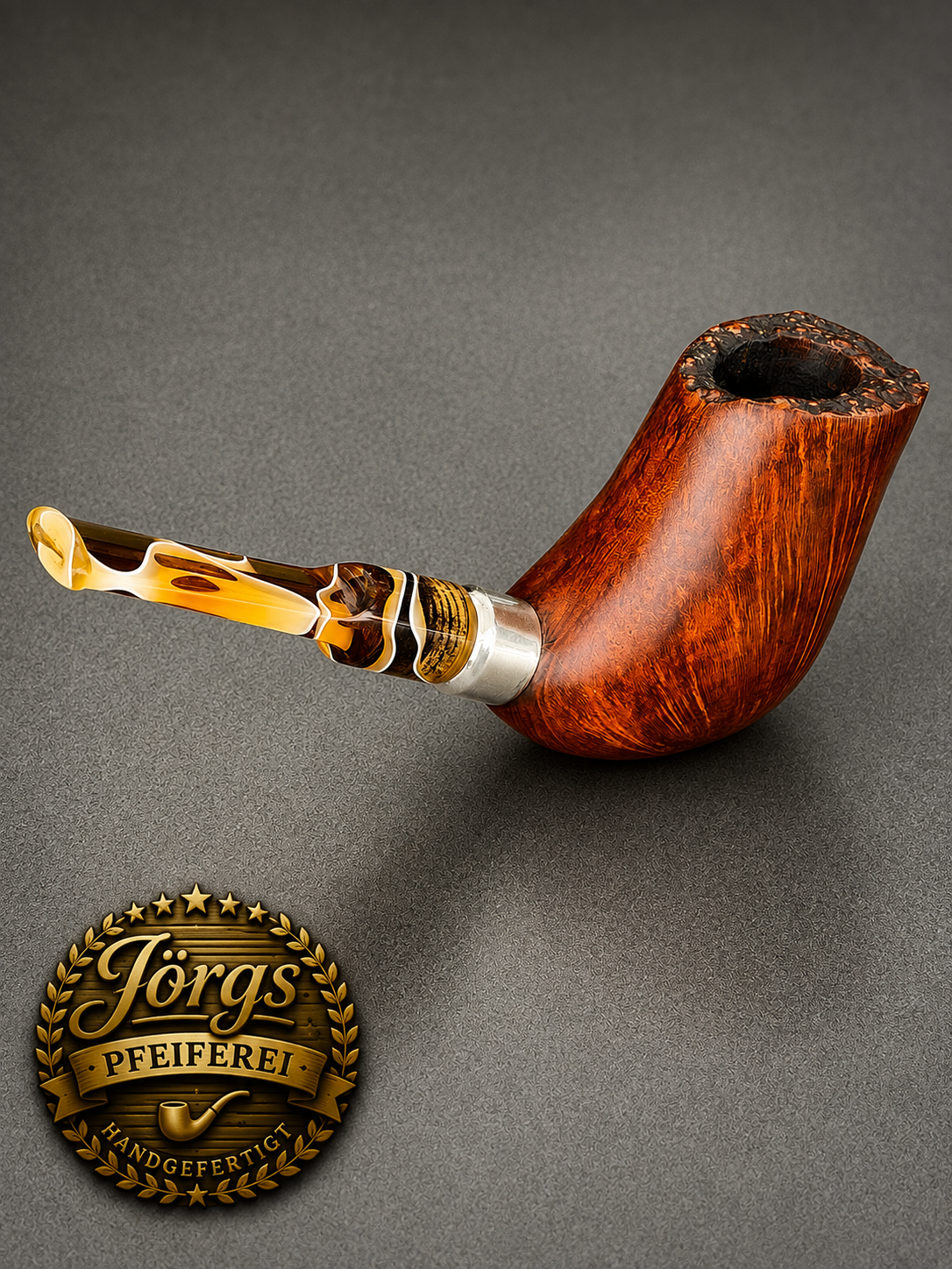 Handgefertigte Bruyère-Pfeife – Freehand Natural teilrustizierung