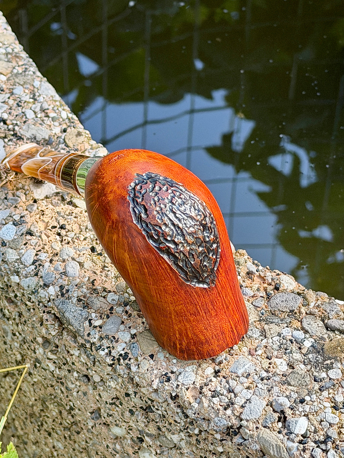 Handgefertigte Bruyère-Pfeife – Freehand Natural teilrustizierung