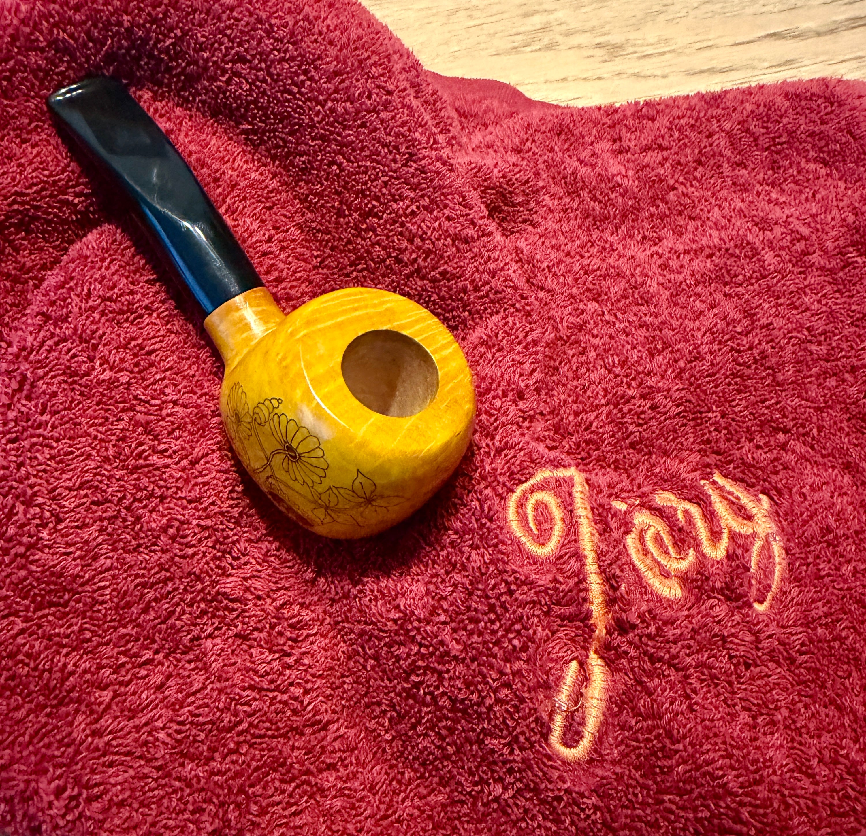 Freehandpfeife mit Zeichnung – Unikat