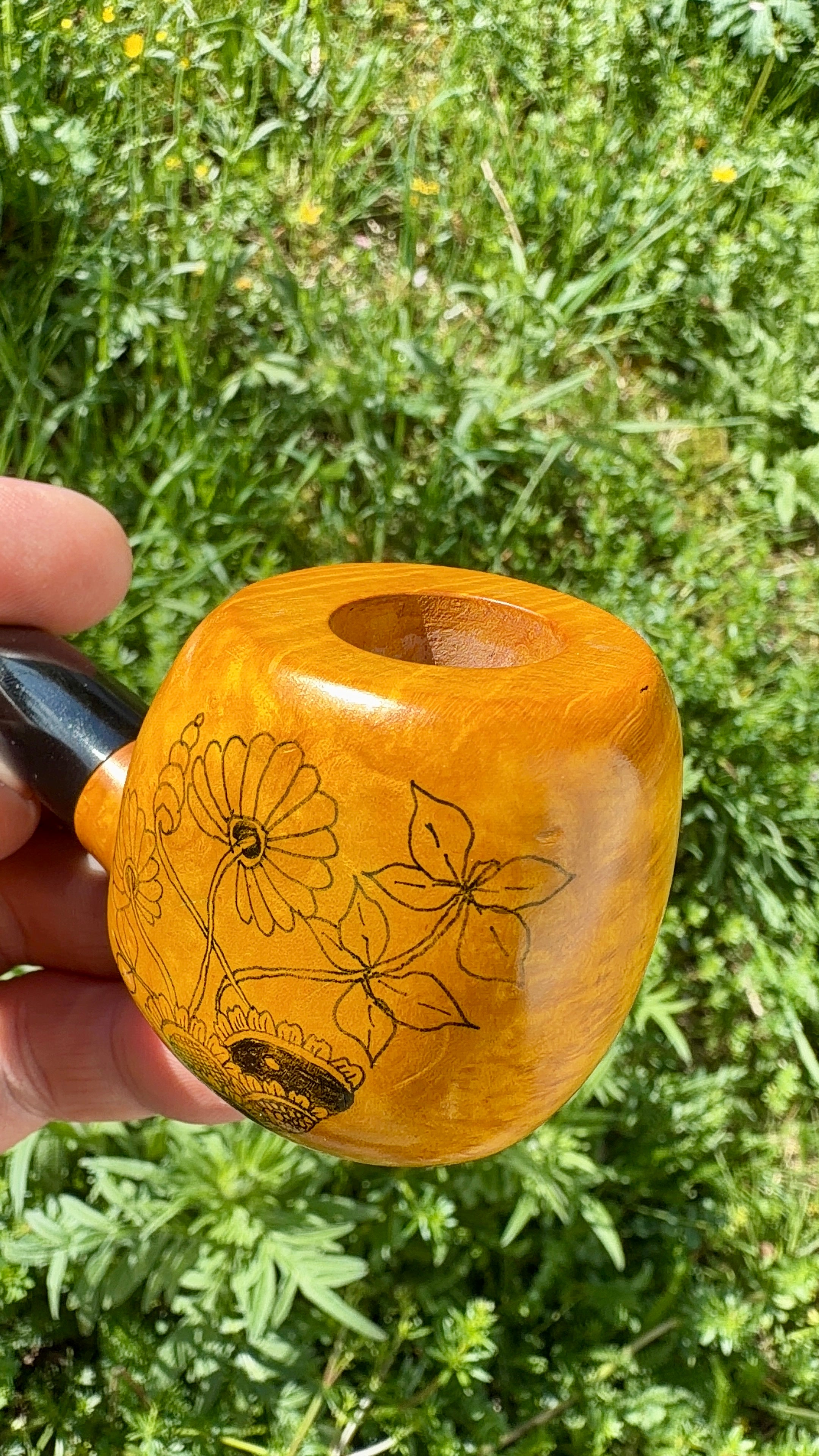 Freehandpfeife mit Zeichnung – Unikat
