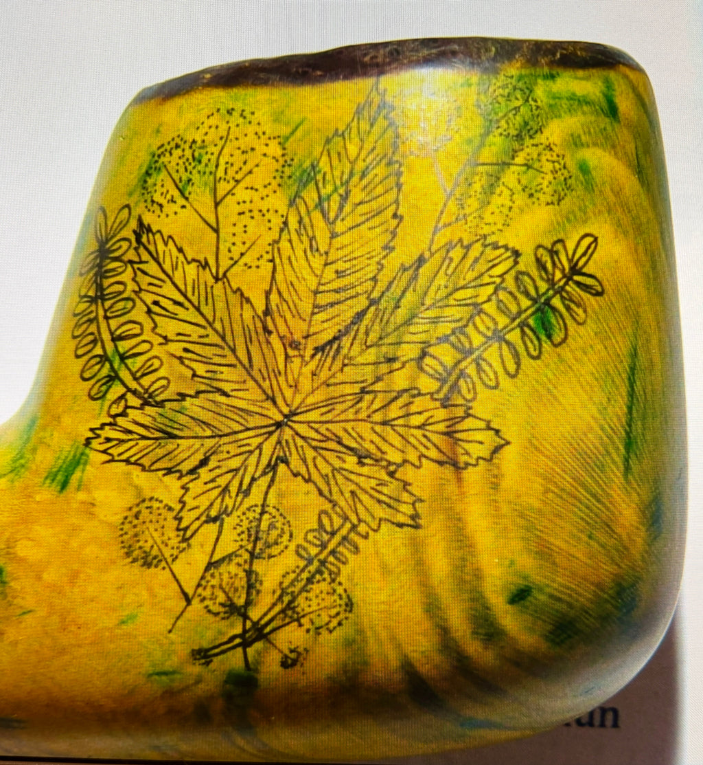 Junge Bruyèreholzpfeife mit Zentangle-Gravur & Flower-of-Life-Deckel