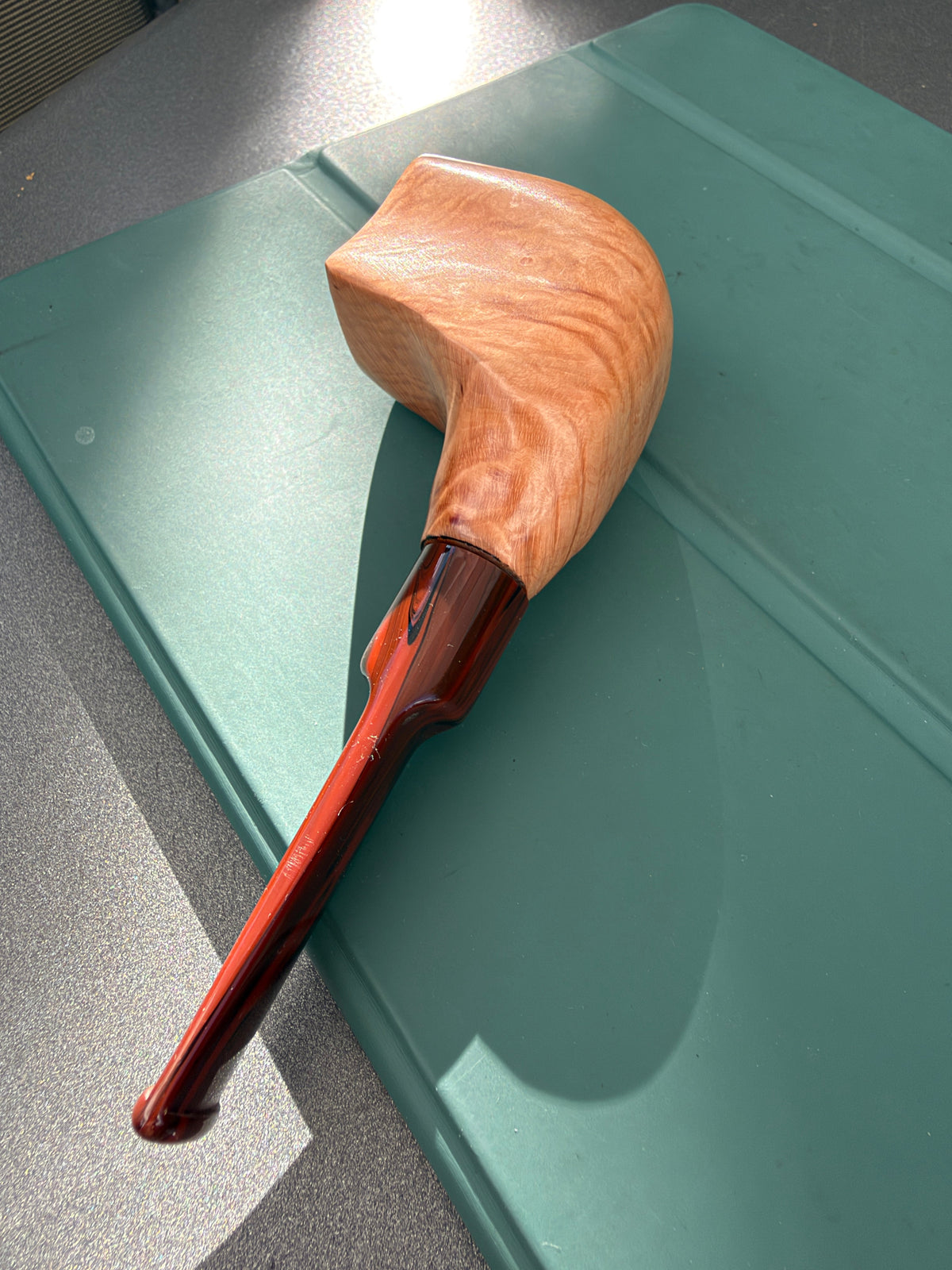 Naturbelassene Bruyèreholzpfeife mit Carnaubawachs veredelt - Unikat